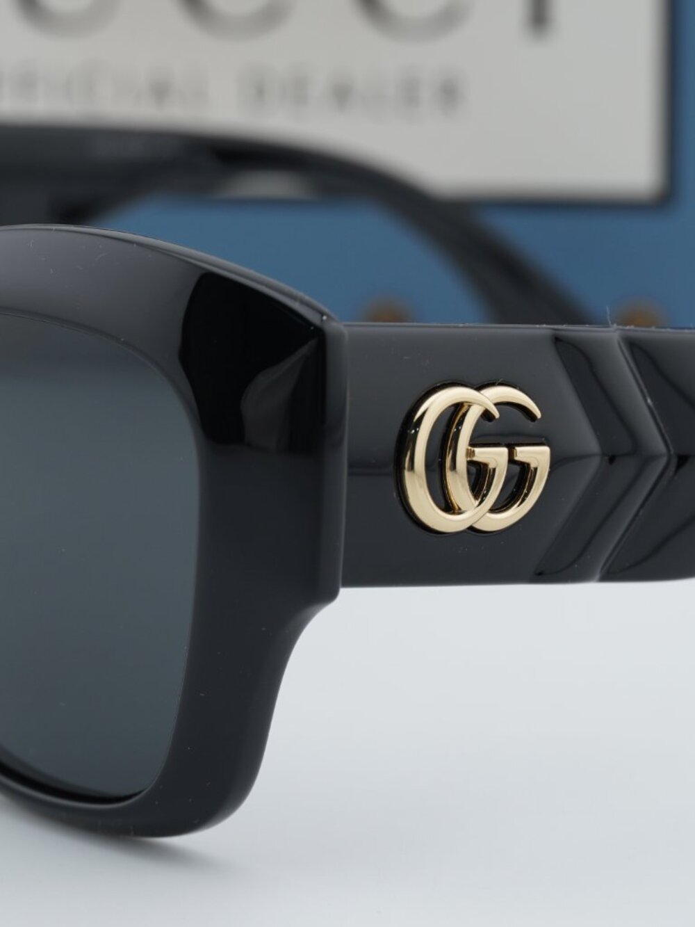 Gucci GG0808S 001 Cat Eye Sunglasses - Black / Grey - Picture 12 of 14